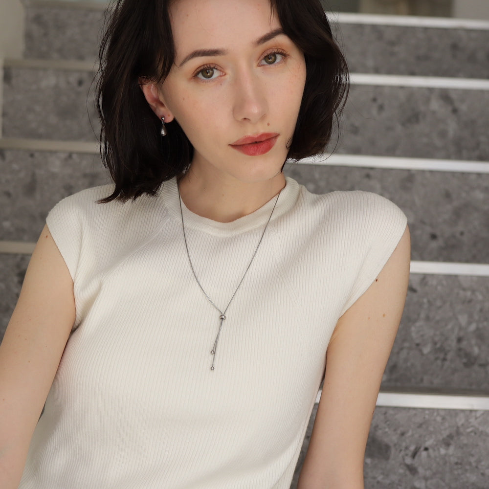 N004 stainless snake chain tie necklace