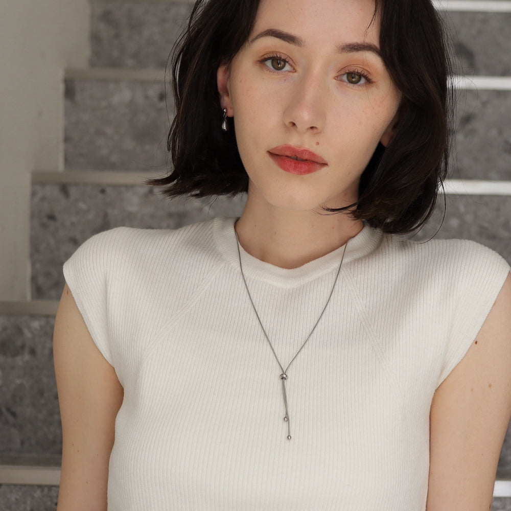 N004 stainless snake chain tie necklace