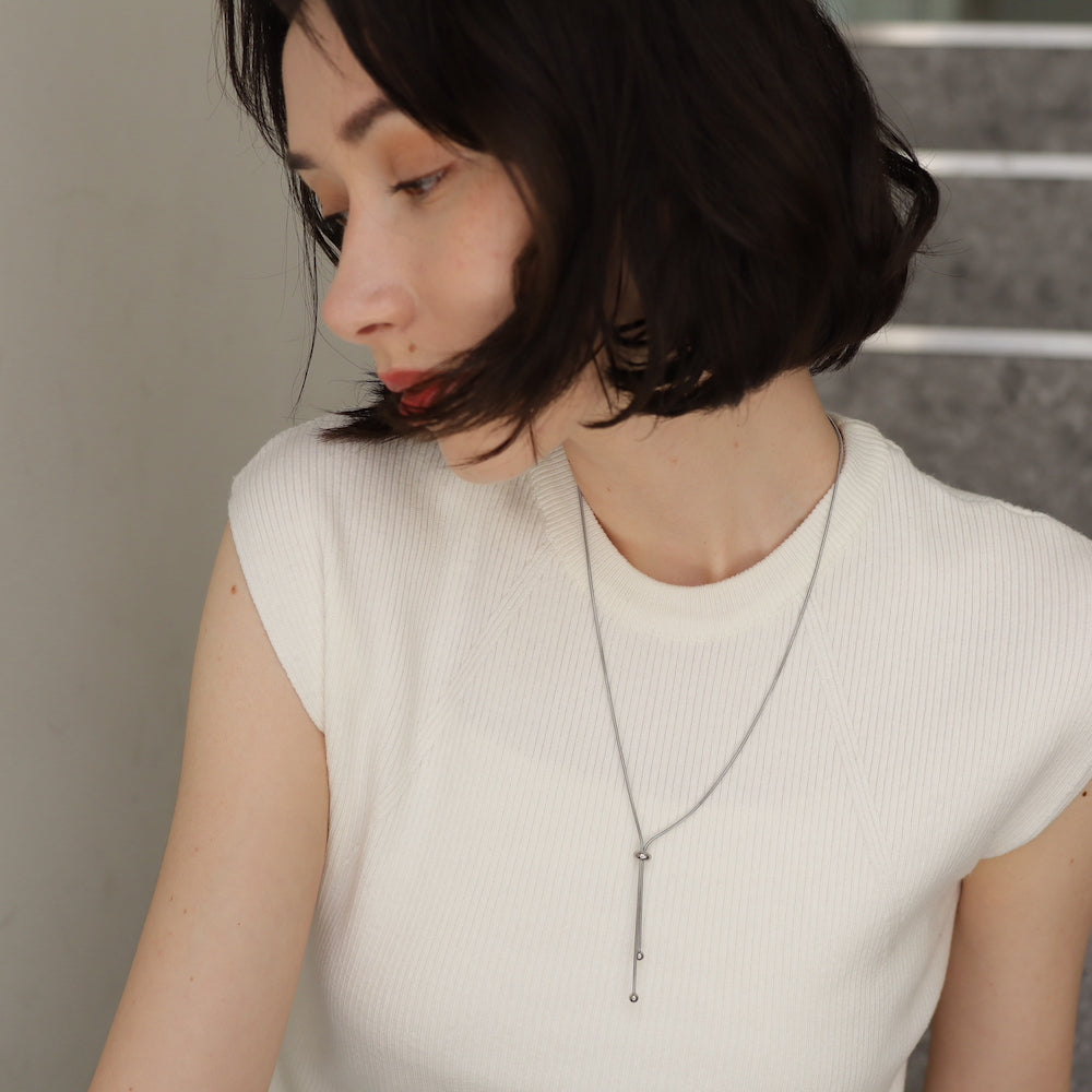 N004 stainless snake chain tie necklace