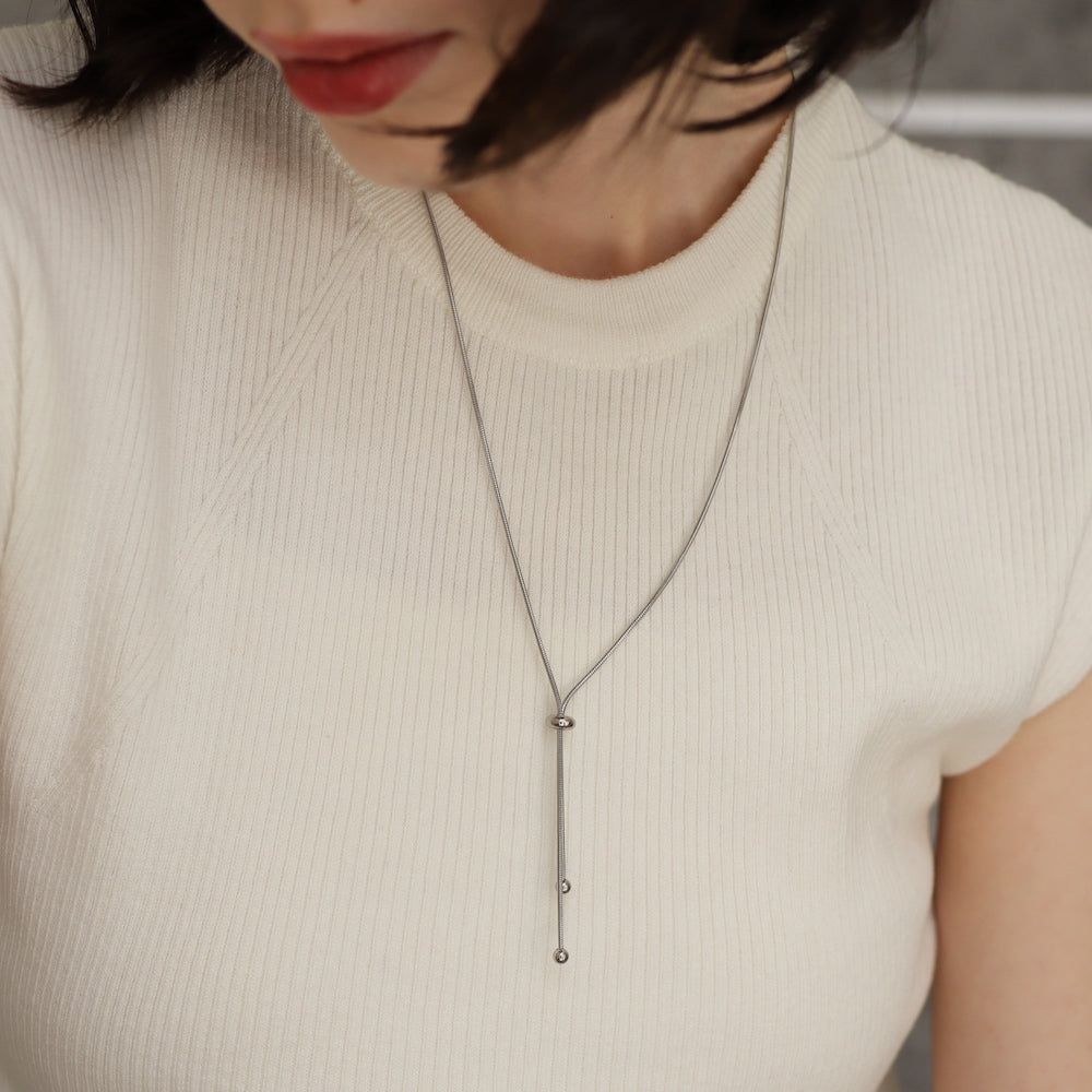 N004 stainless snake chain tie necklace