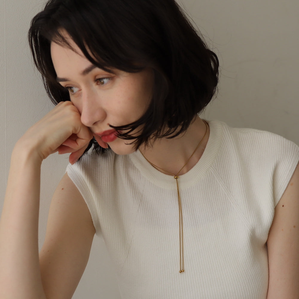 N004 stainless snake chain tie necklace