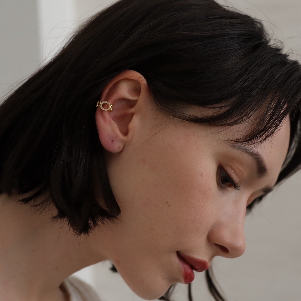 C142 silver925 brilliant circle earcuff