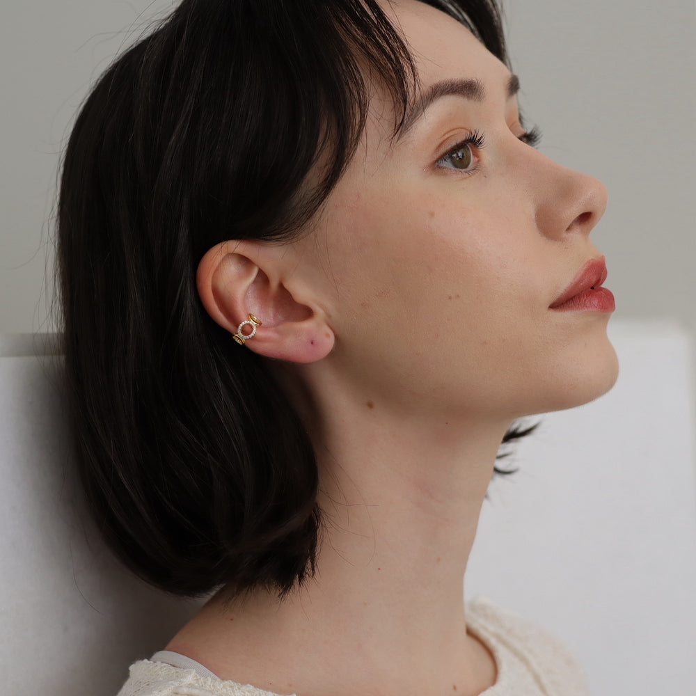 C142 silver925 brilliant circle earcuff