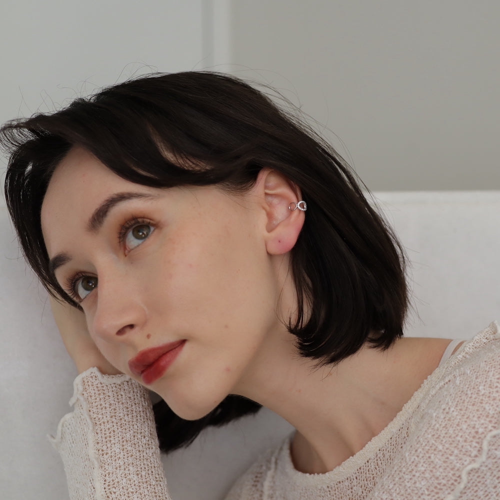 C142 silver925 brilliant circle earcuff