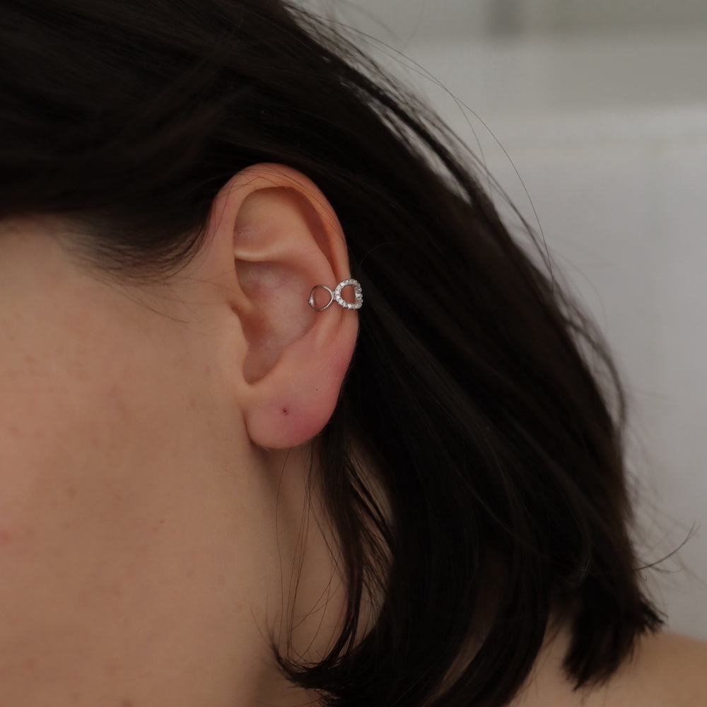 C142 silver925 brilliant circle earcuff