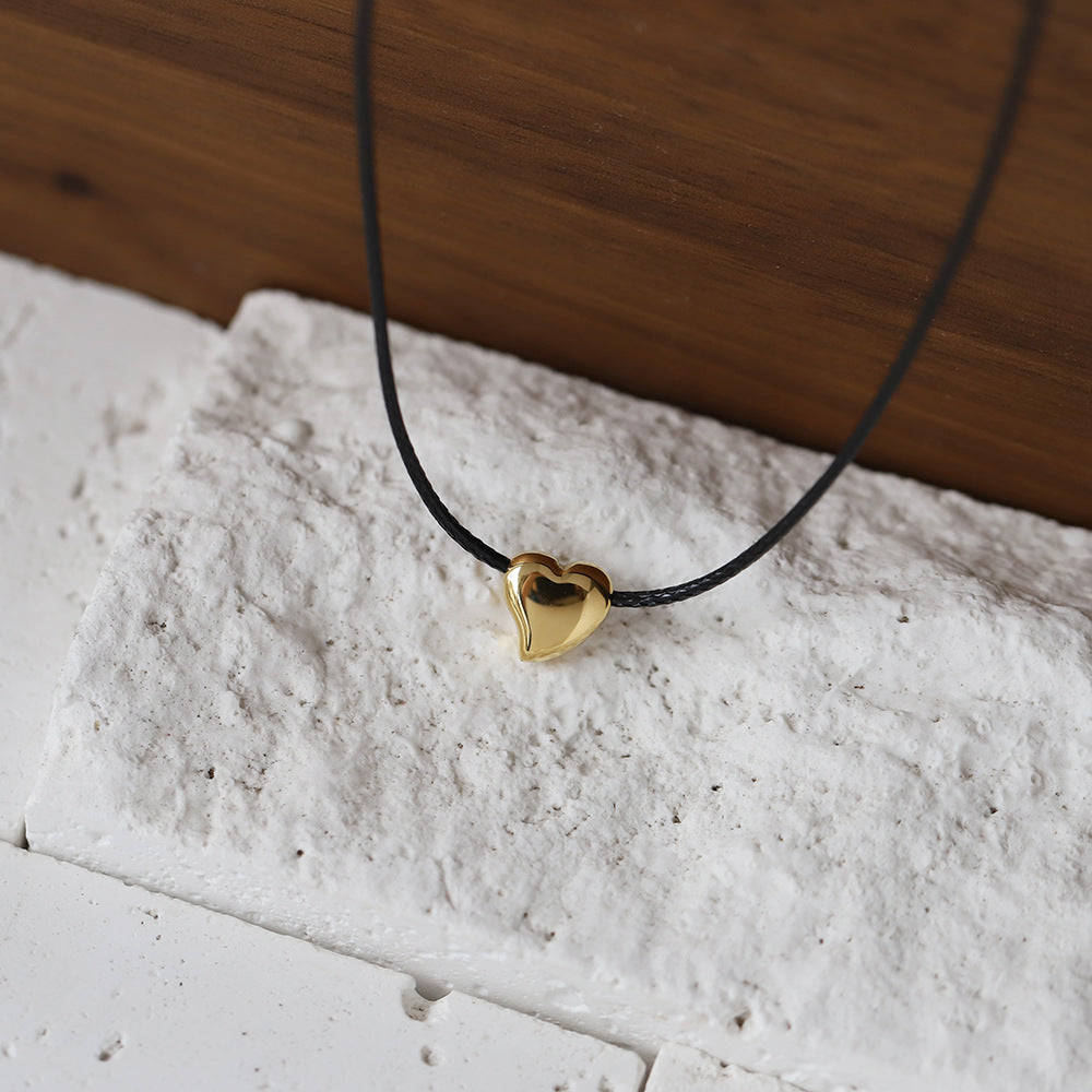 N249 stainless 2way heart necklace
