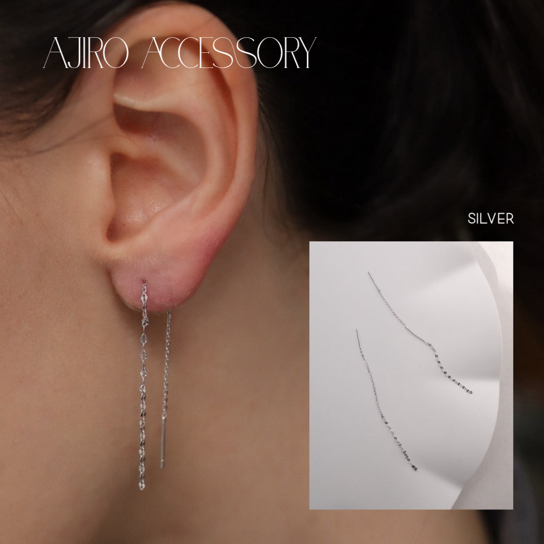 P464 silver925 long american pierce