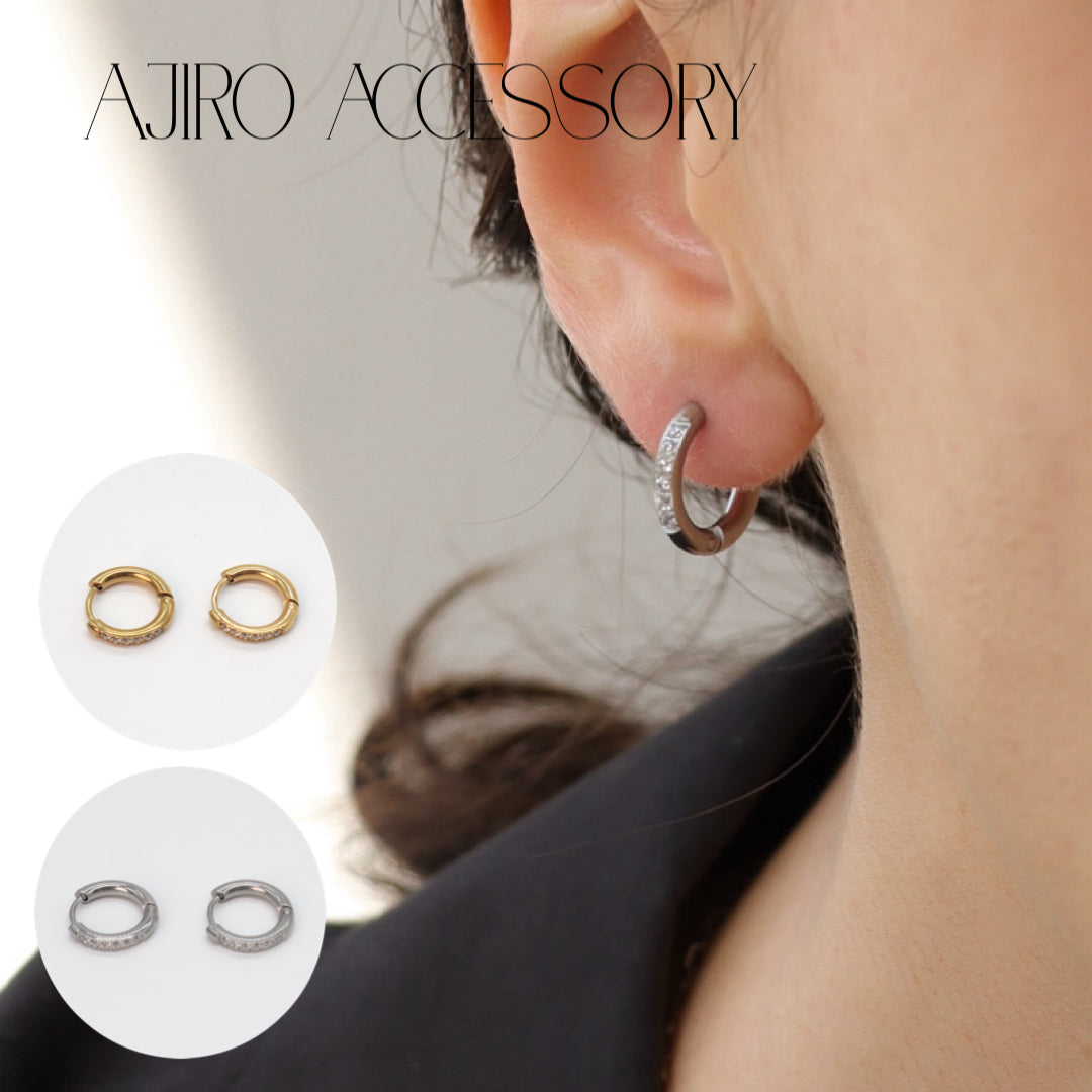 P129 stainless sparkle hoop pierce