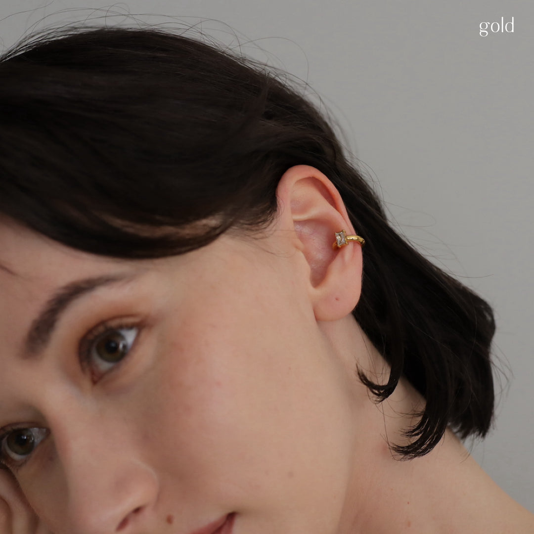 C145 stainless joint square earcuff