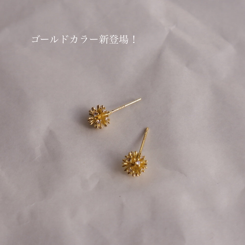 P061 silver925 dandelion fluff minimum pierce