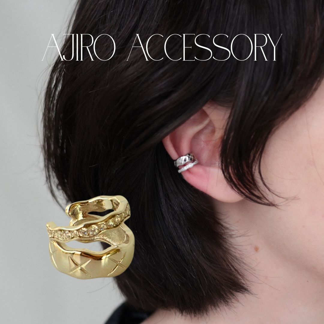 C079 silver925 quilting double earcuff