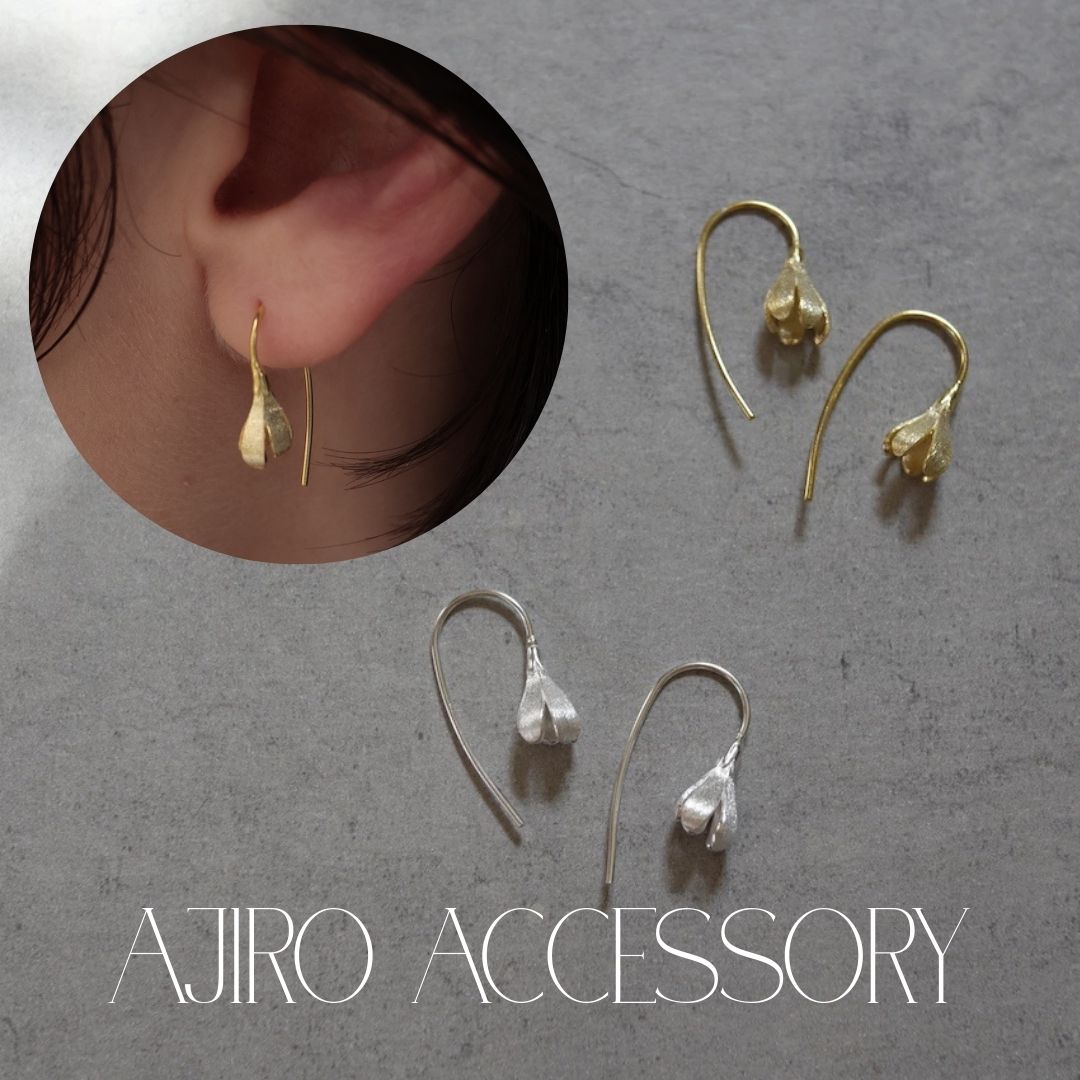 P247 silver925 matte flower hook pierce