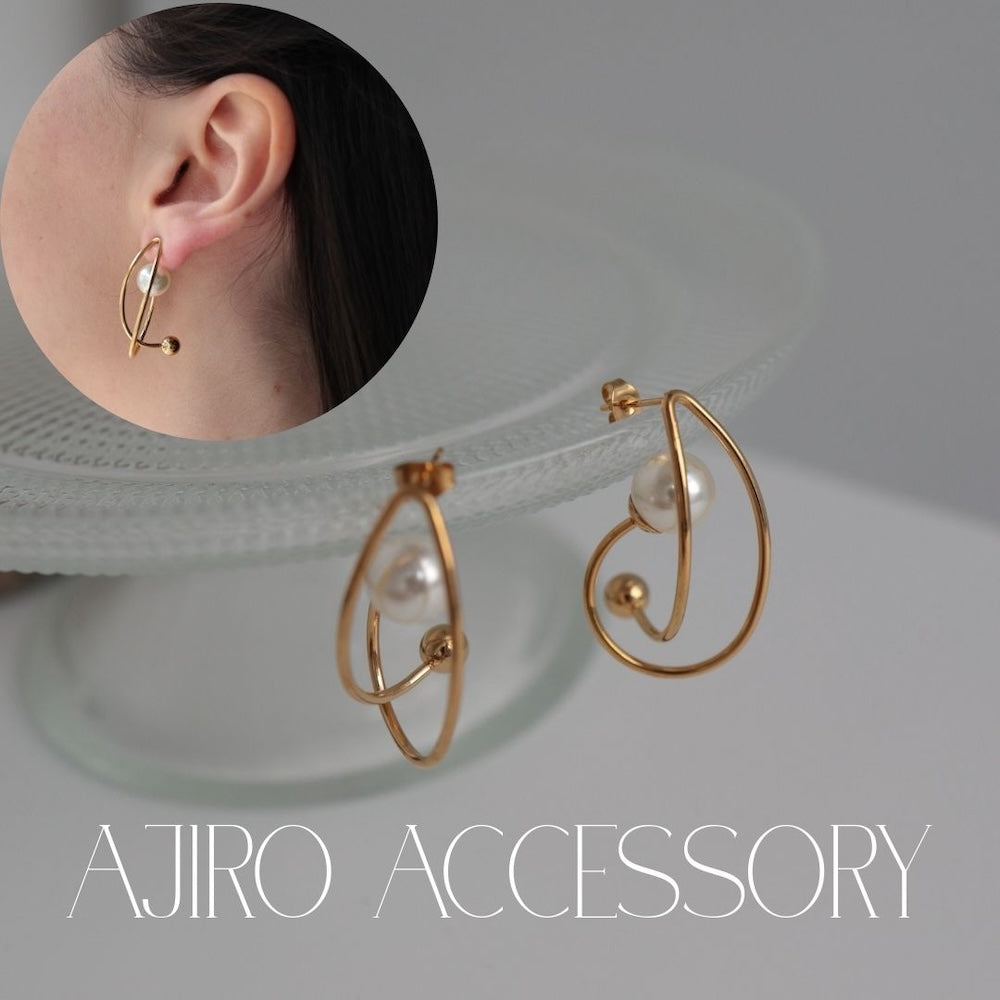 P474 stainless pearl hoop pierce
