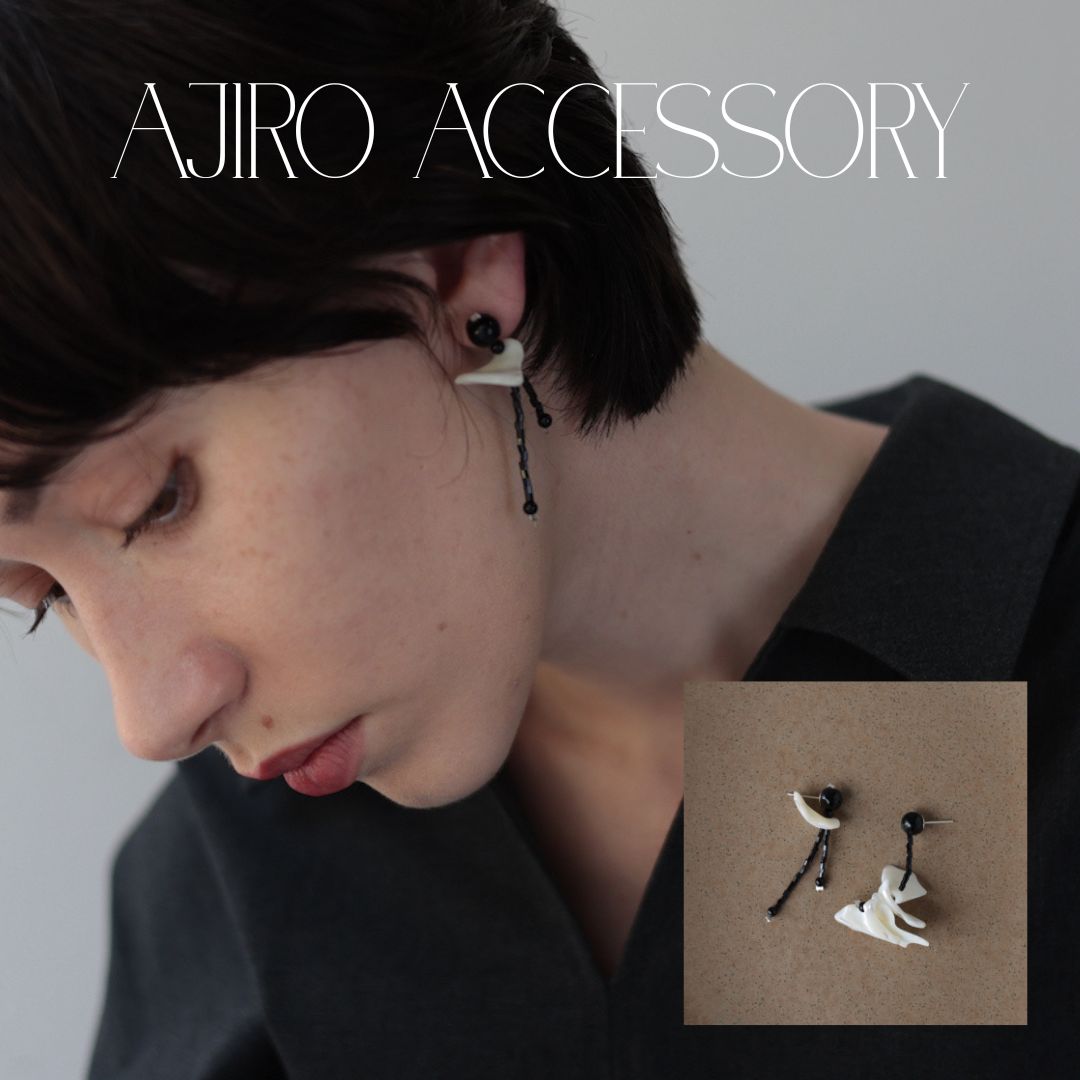 P104 handmade black shell bead asymmetry pierce