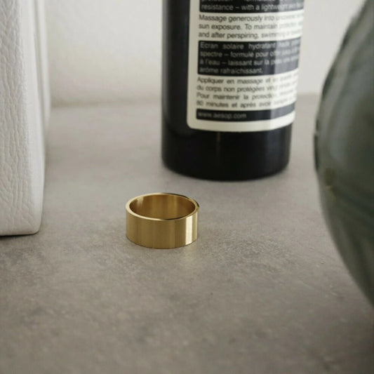 R019  stainless simple wide ring