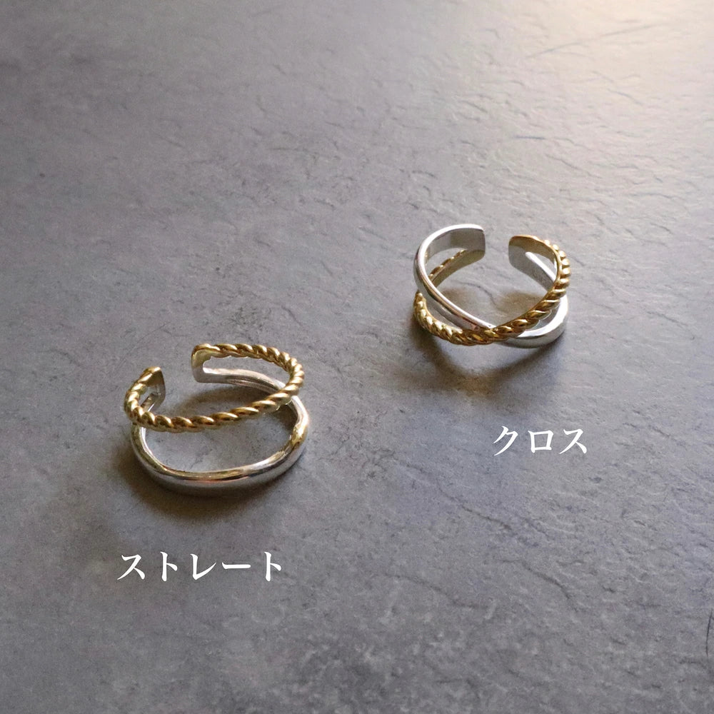 C105 silver925 bi-color earcuff ring