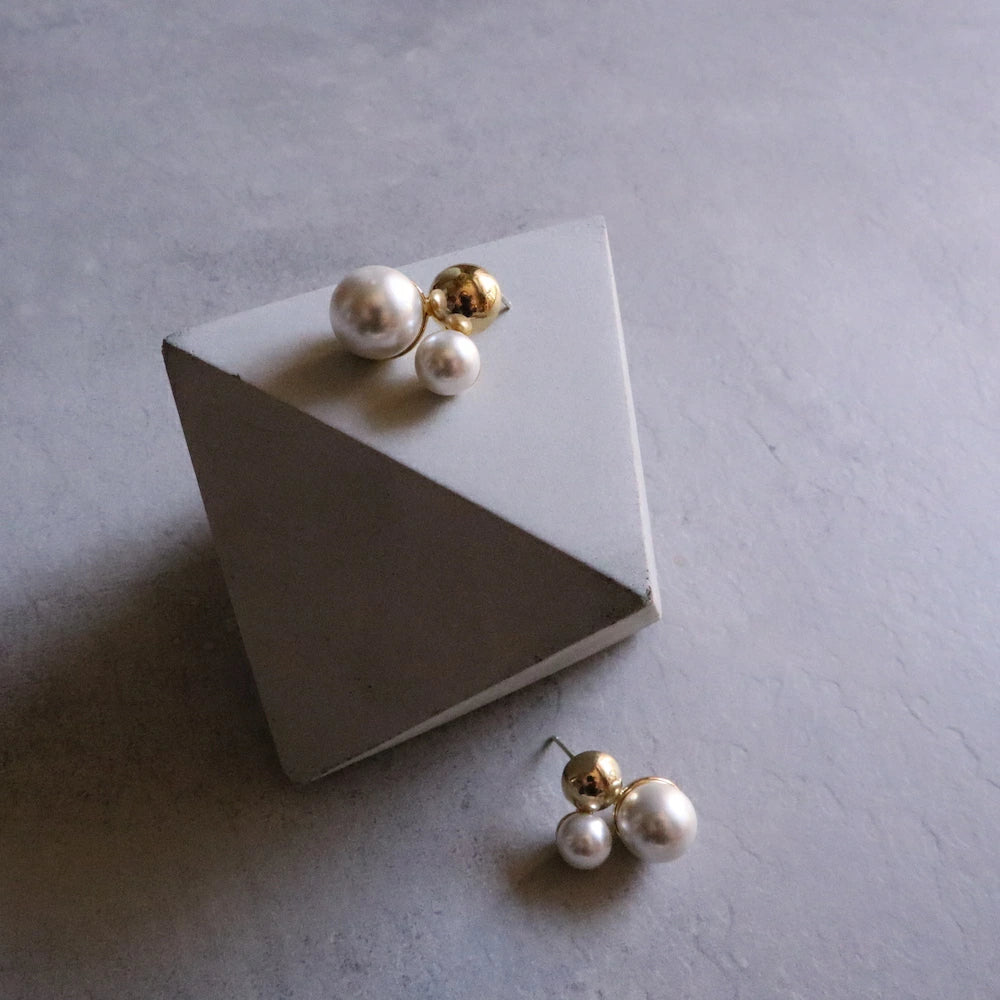P036  pearl gold ball combination  pierce