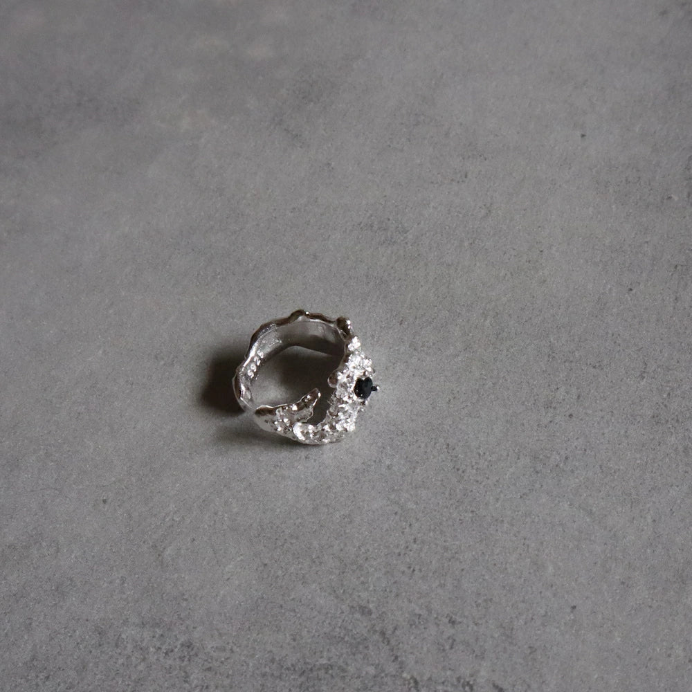 C054 silver925 black zirconia earcuff