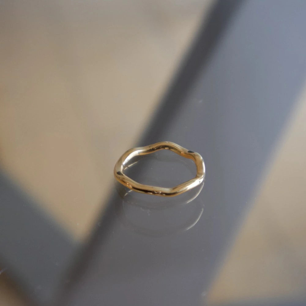 R088  stainless normal wave simple ring