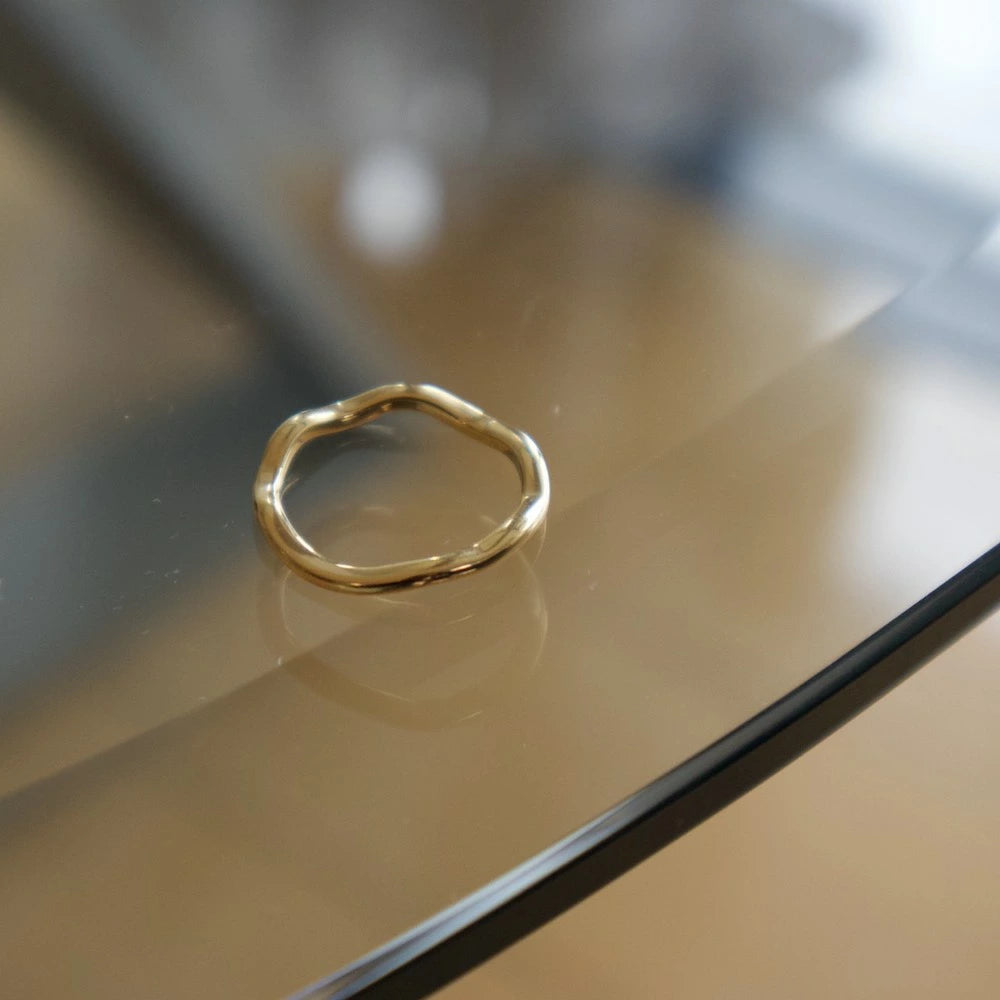 R088  stainless normal wave simple ring