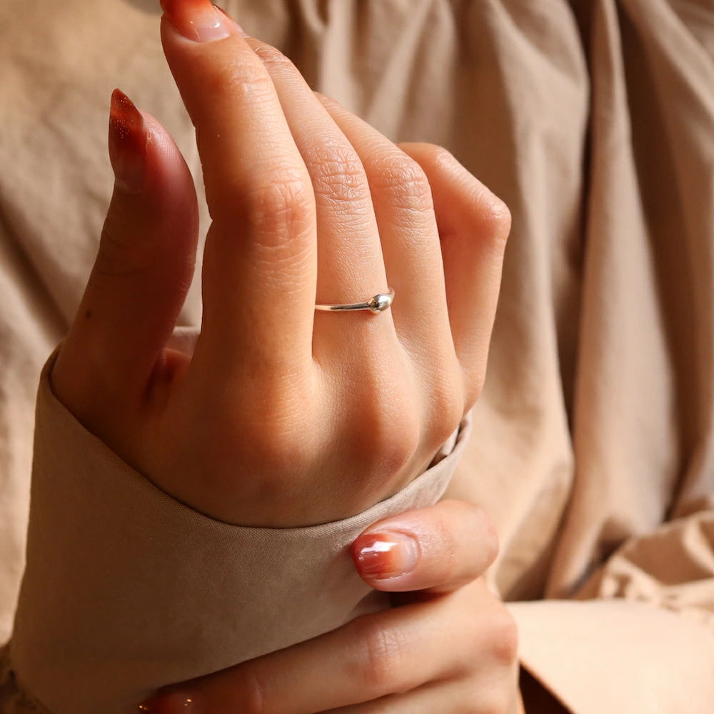 R003  silver925 one point plump ring