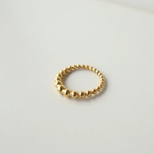 R011  stainless gold ball ring