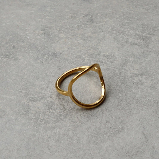 R098  stainless oversized oval ring