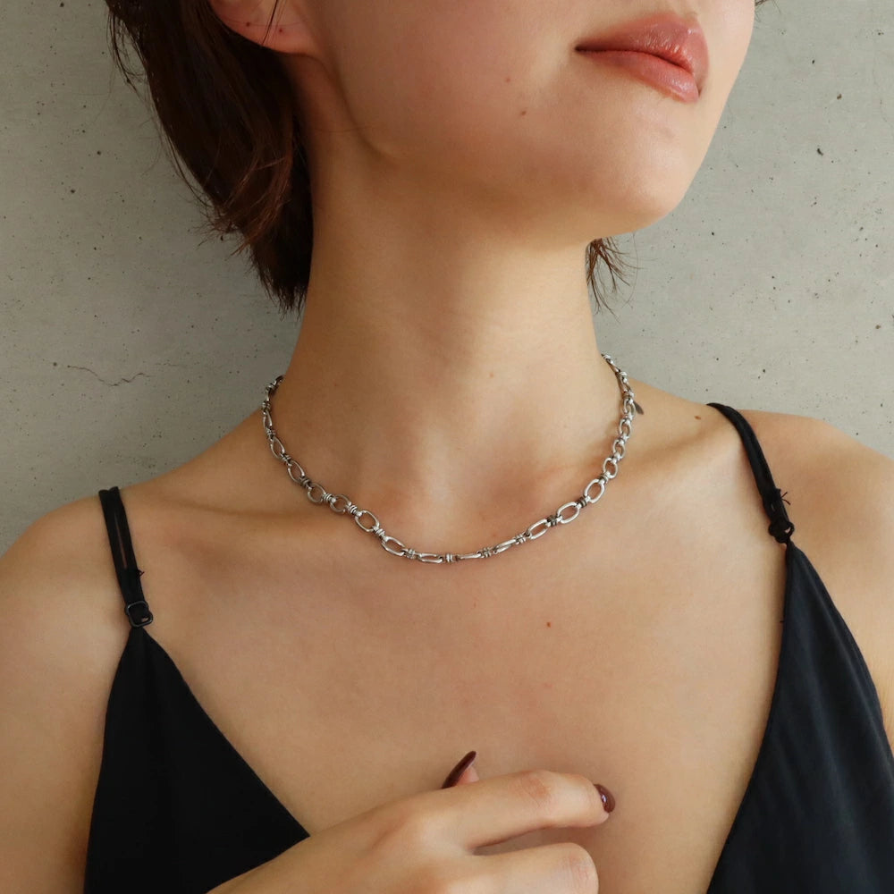 N147 stainless flat chain necklace