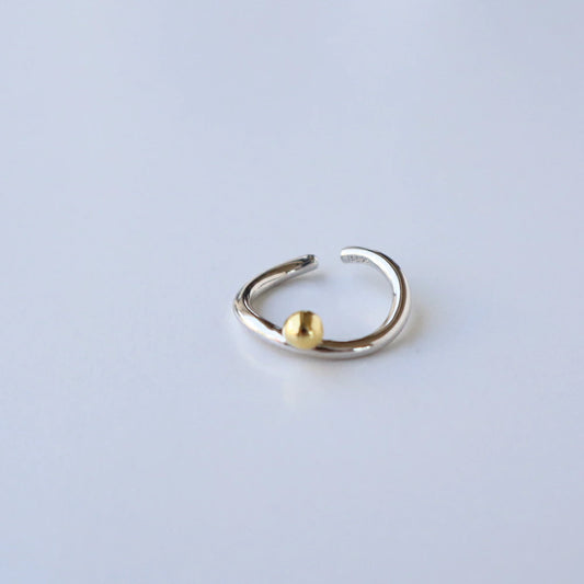 R002  silver925 bi-color free size ring