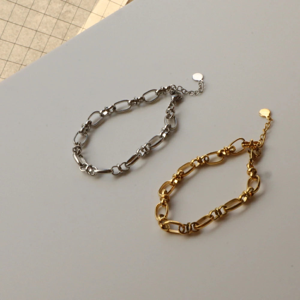 N035 stainless escargot chain bracelet