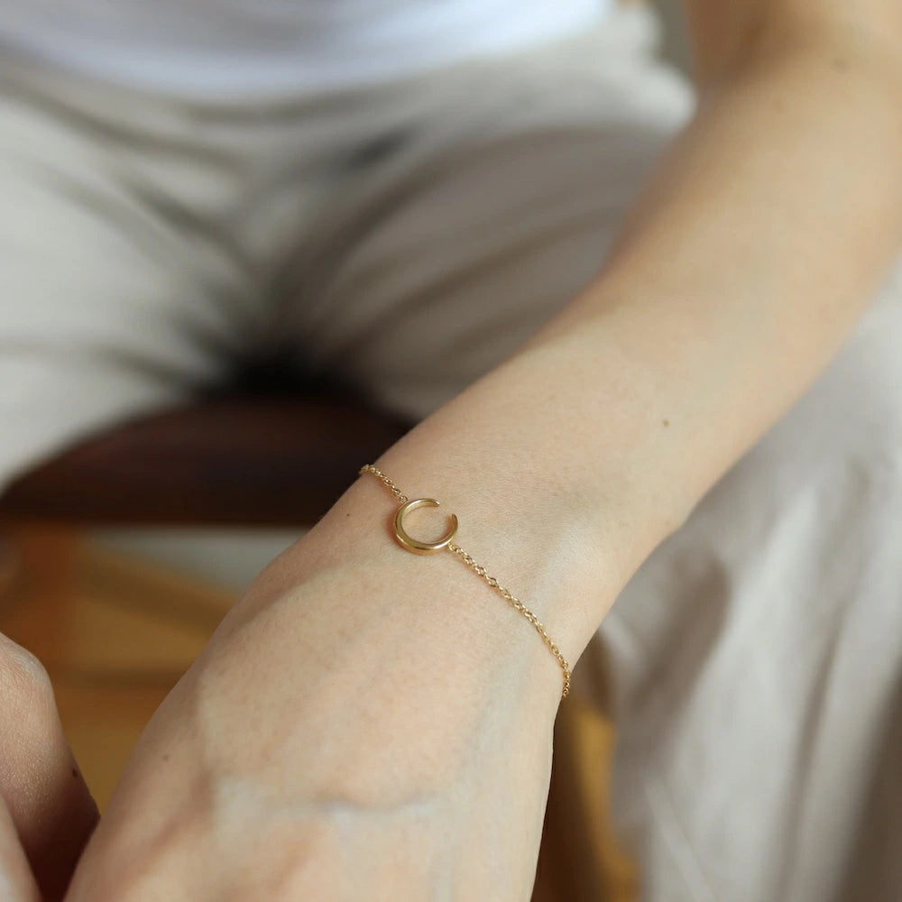 N053 stainless moon  bracelet