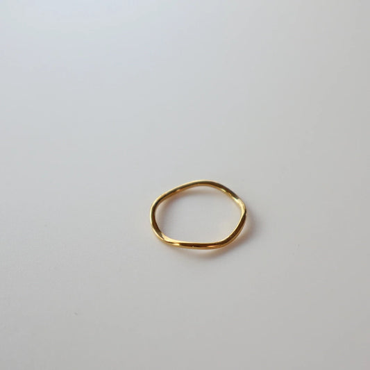 R035  stainless simple wave slim ring