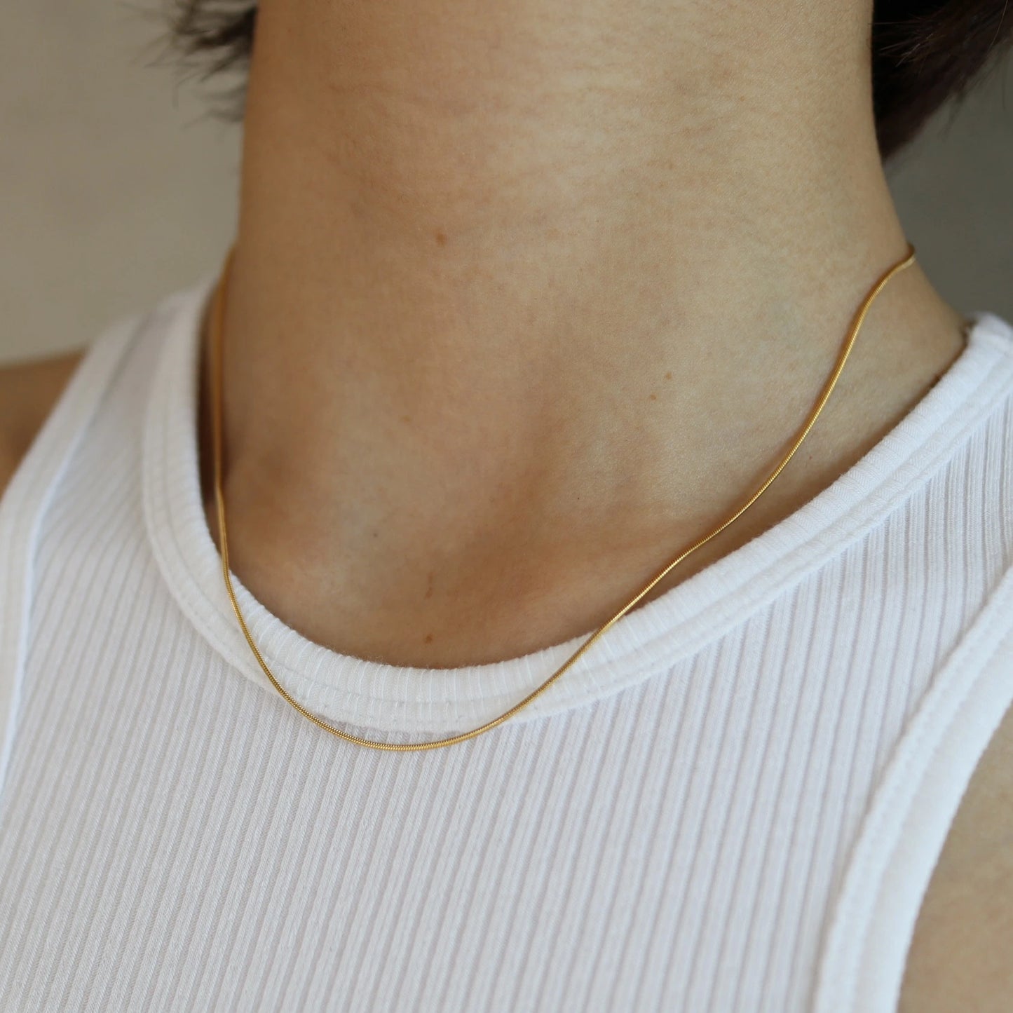 N168 stainless simple snake chain necklace