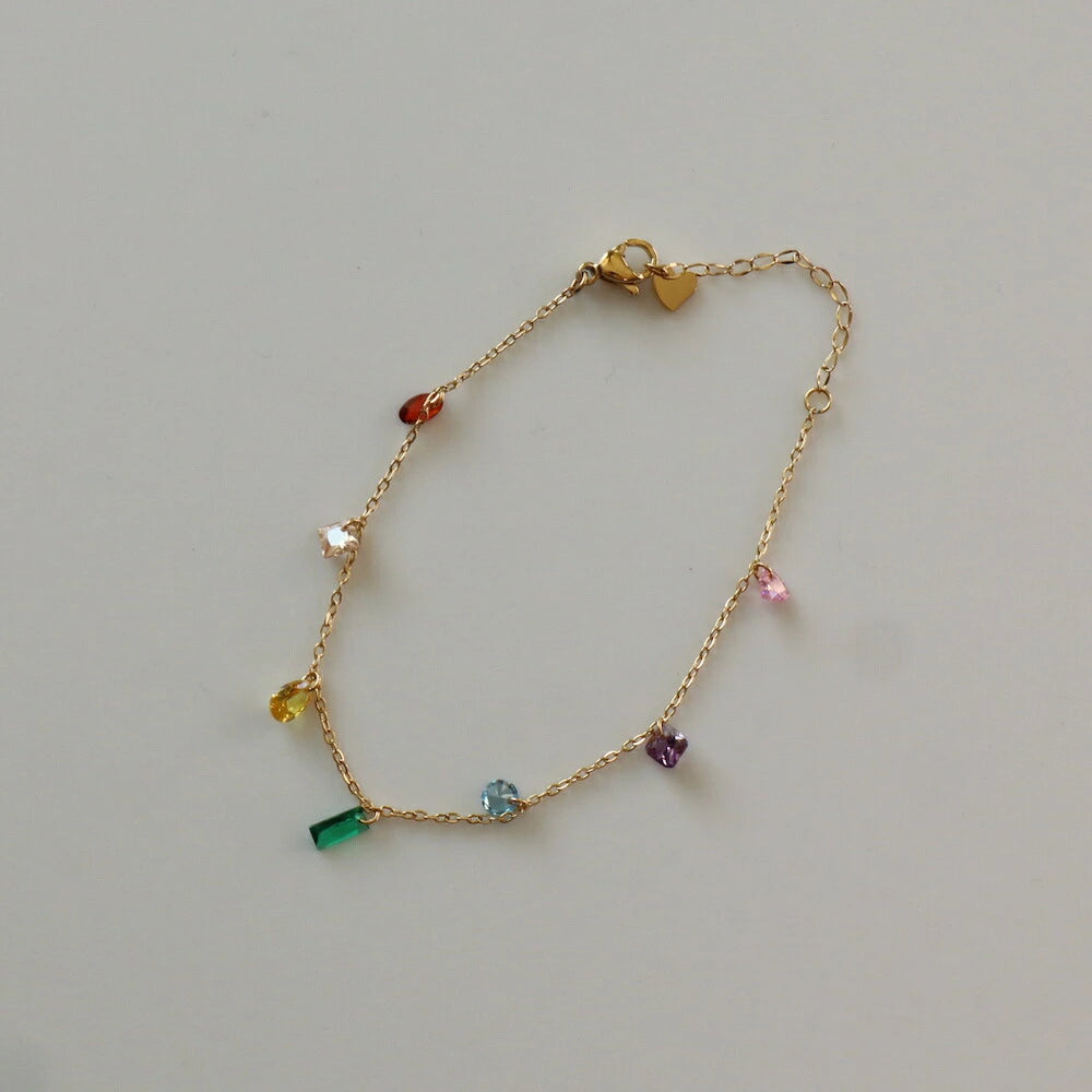 N003 stainless colorful stones bracelet