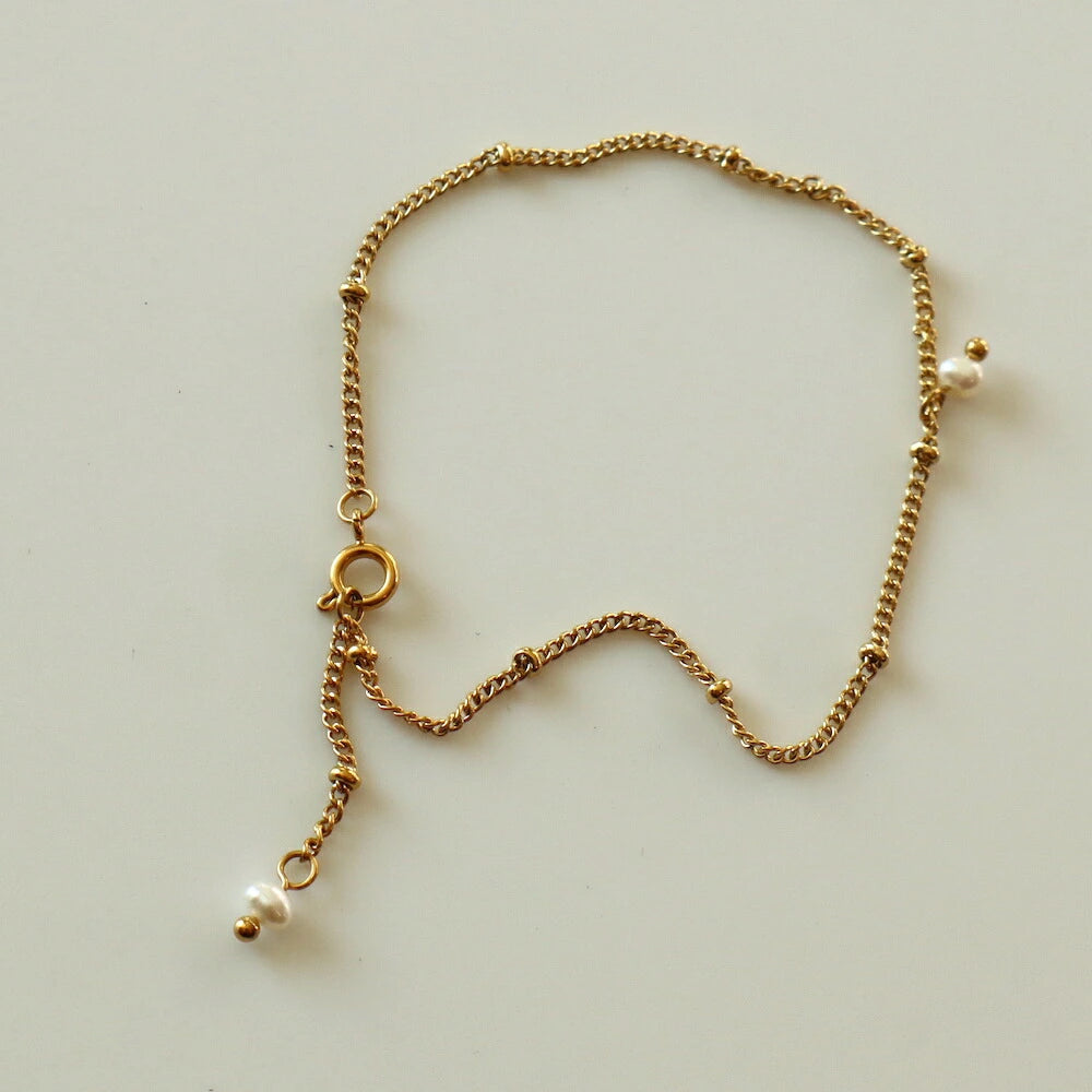 N015 stainless delicate pearl bracelet