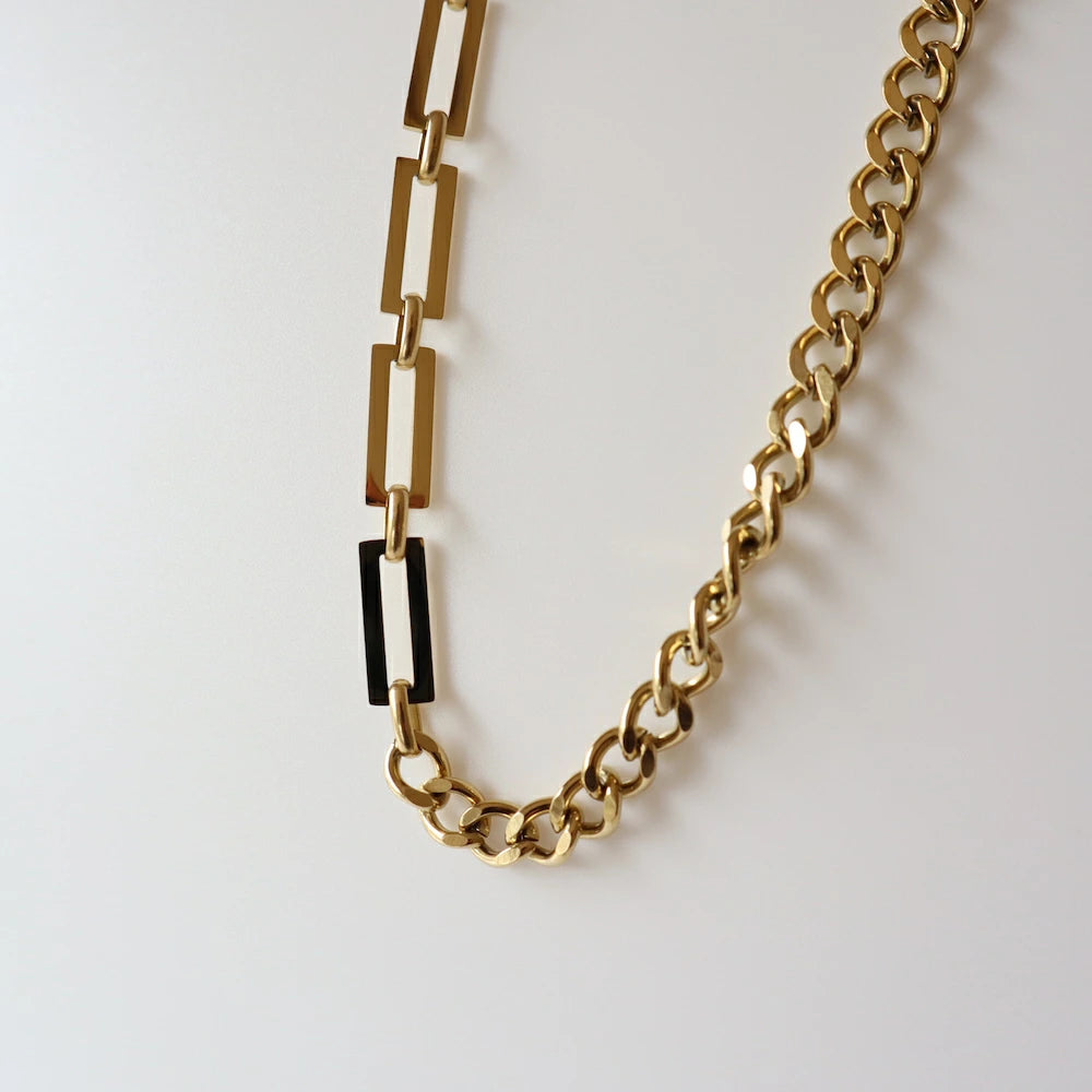 N006 stainless tough asymmetry necklace