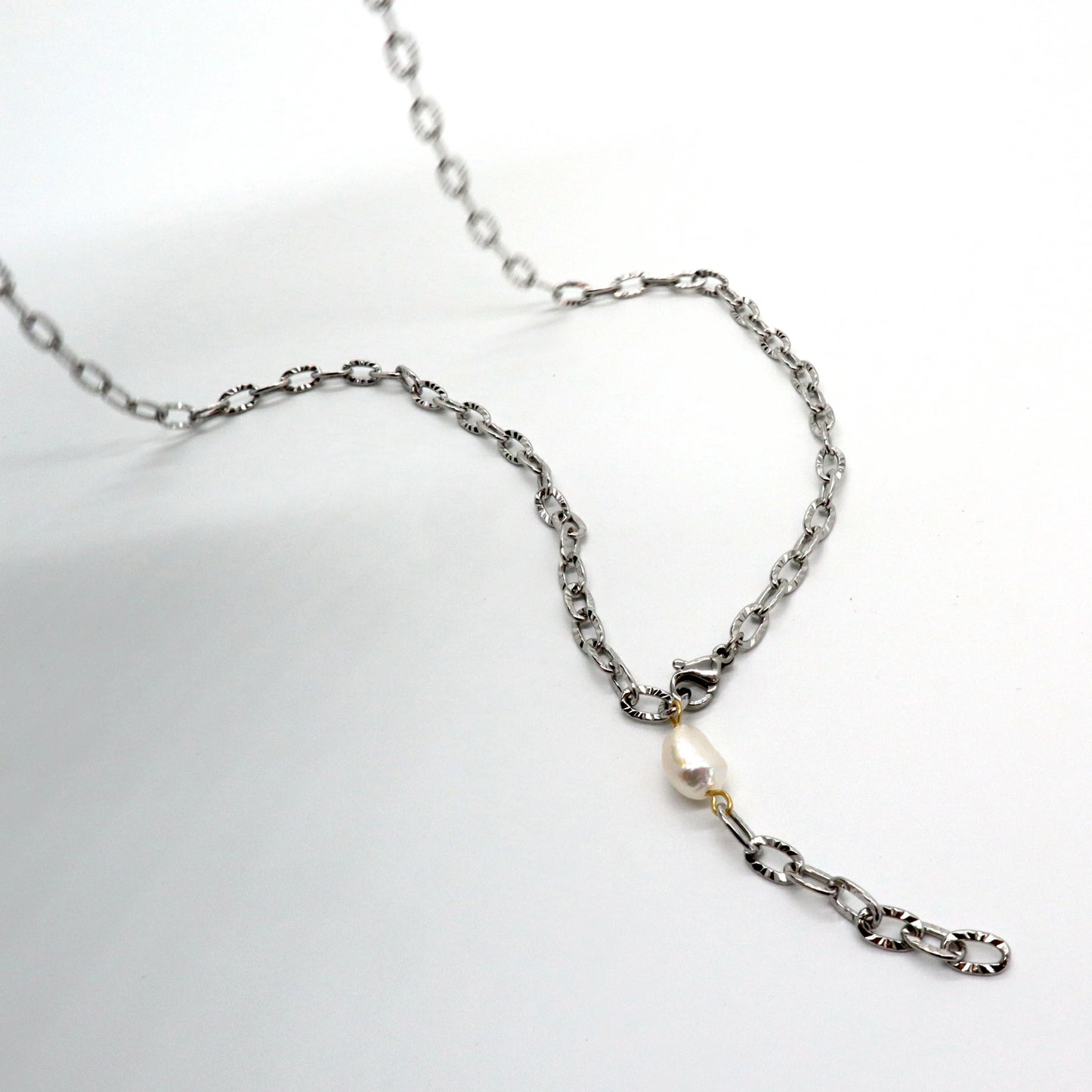 N092 stainless adjustfree cut chain necklace
