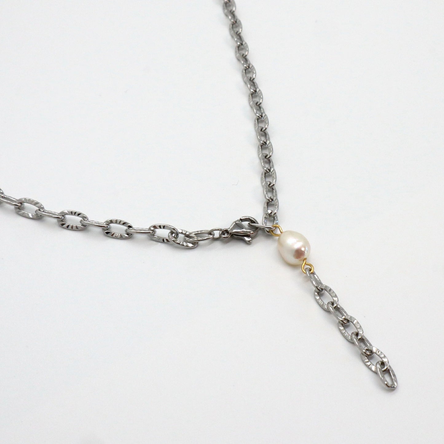 N092 stainless adjustfree cut chain necklace