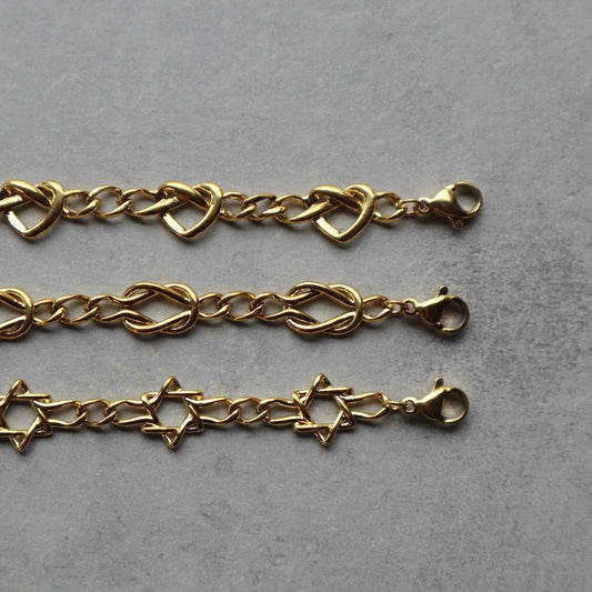 N123  stainless 3type chain bracelet