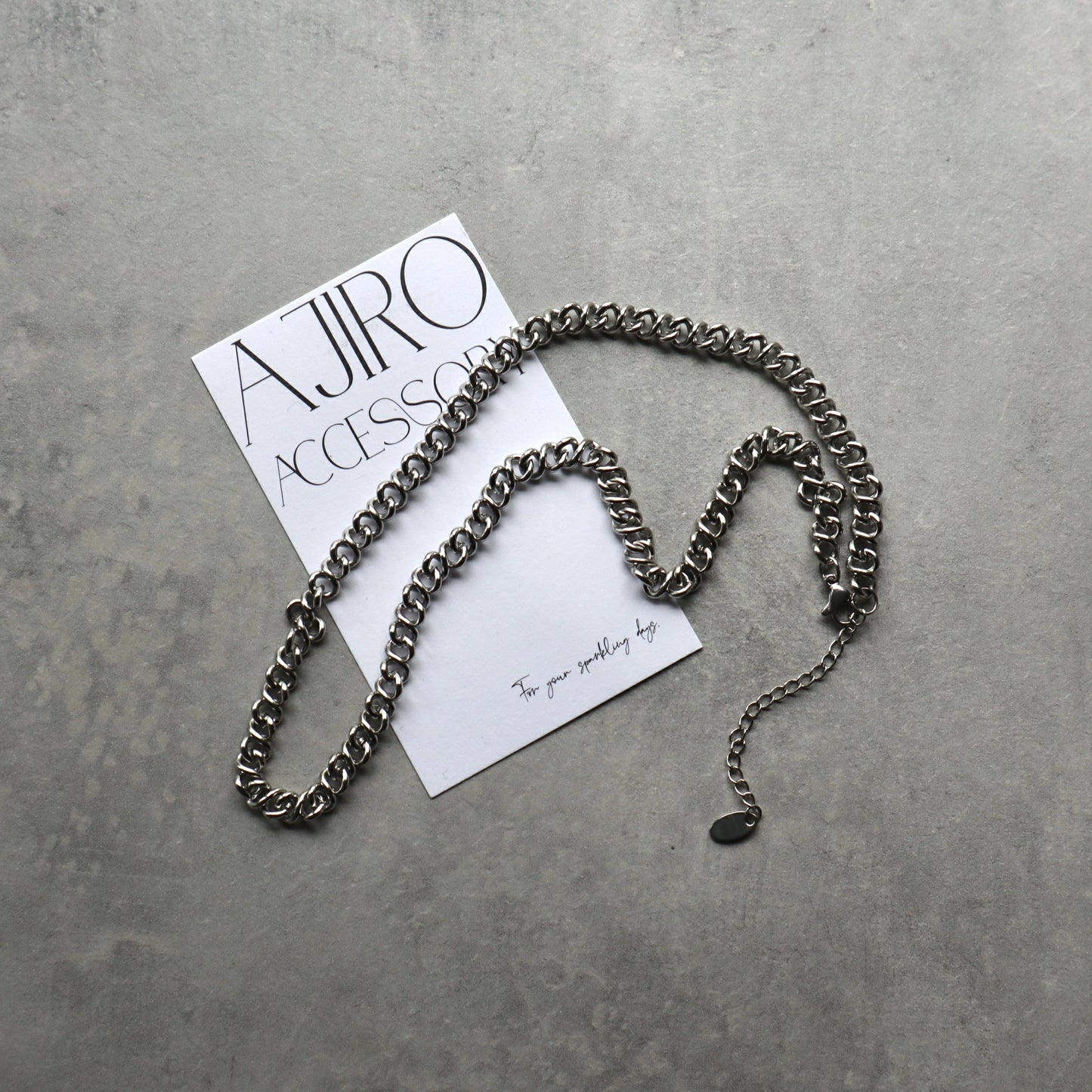 N125  stainless spiral chain necklace