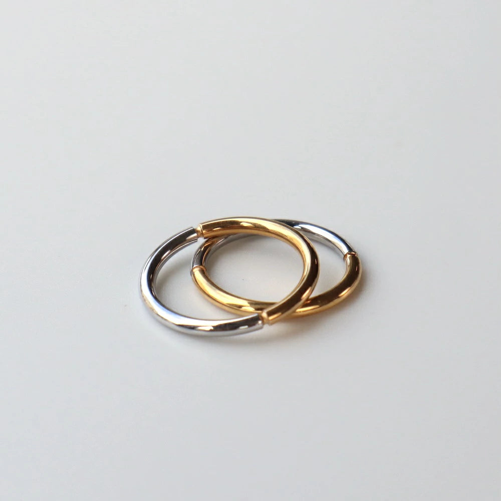 R025  stainless bi-color simple ring