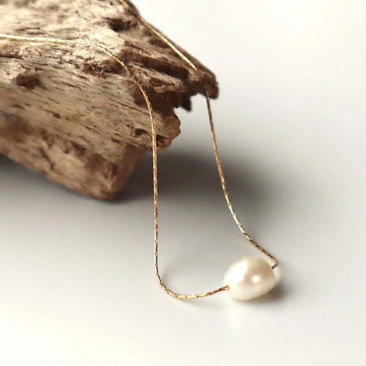 N142  stainless pearl necklace