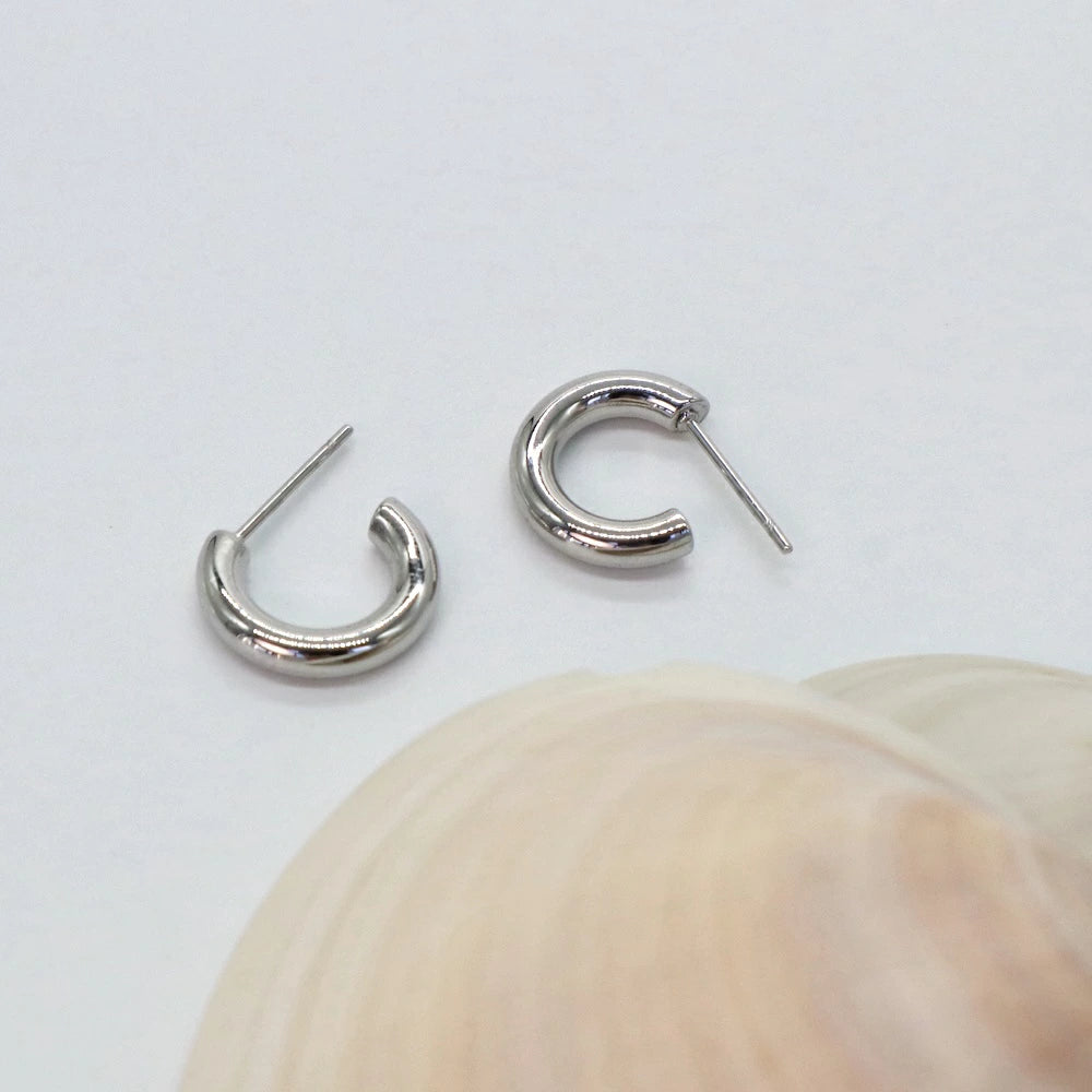 P206  stainless metal half hoop minimum pierce