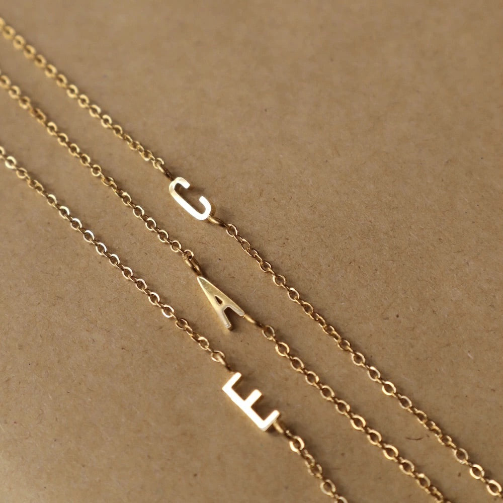 N211  stainless initial necklace