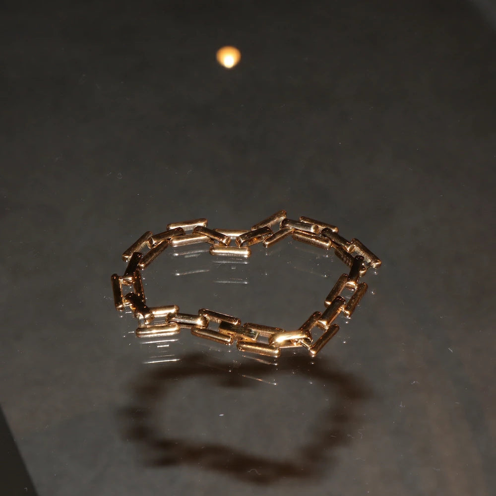 N214  stainless chain oversized bracelet