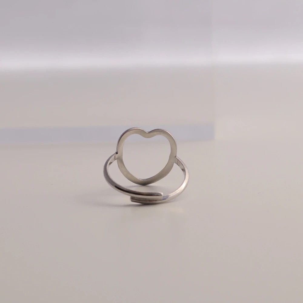 R069  stainless sizefree heart ring