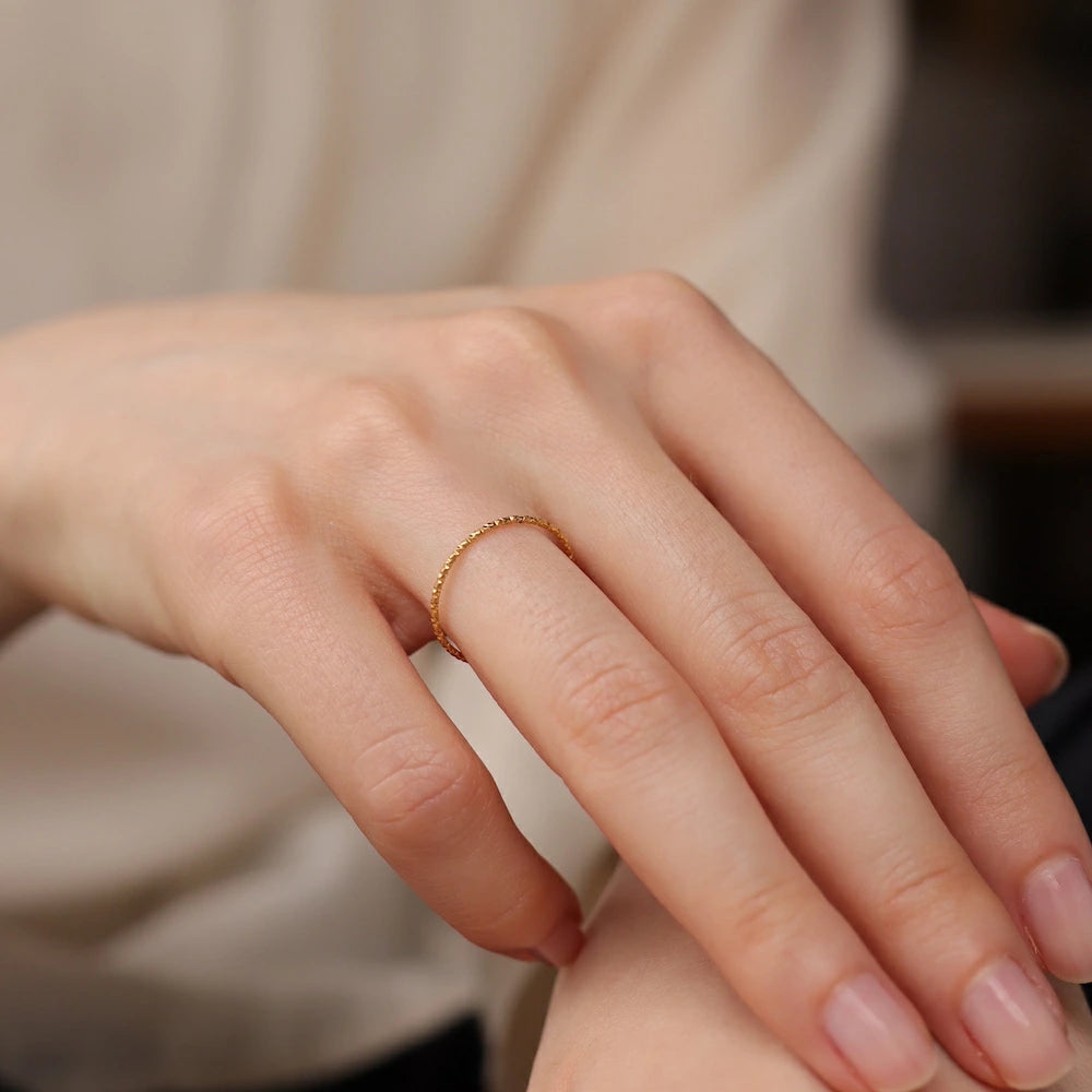 R075  stainless simple delicate ring