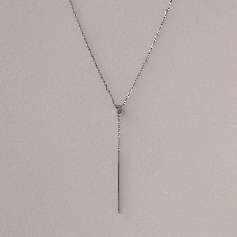 N228  stainless stick charm necklace