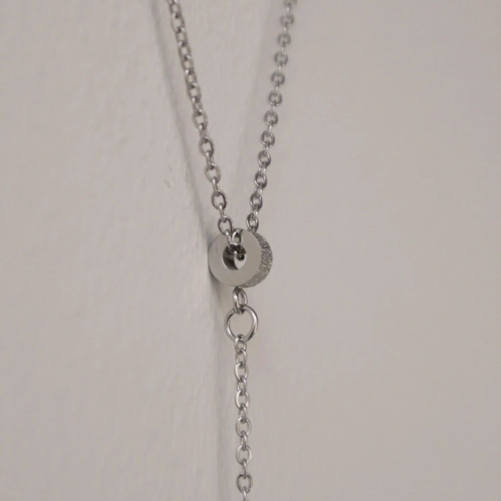 N228  stainless stick charm necklace