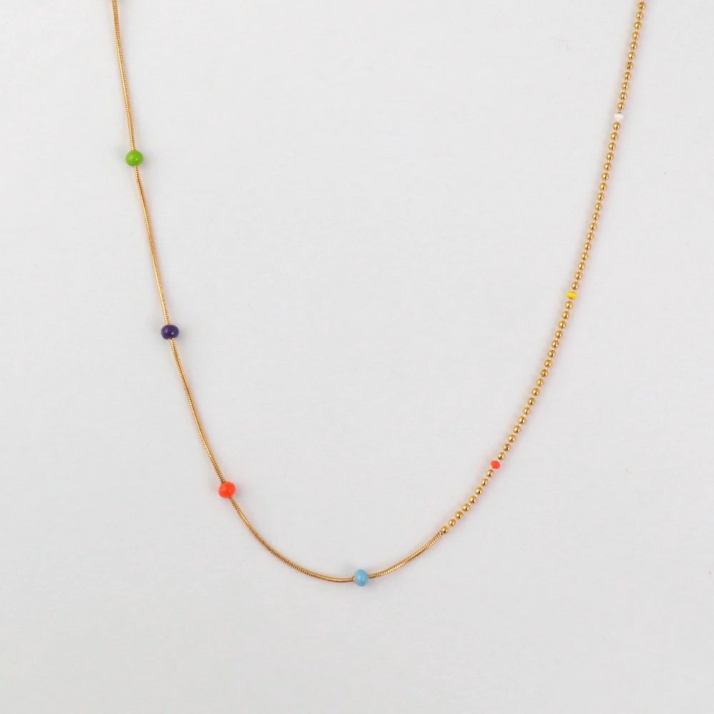 N232 stainless colorful TSUBU-TUBU necklace